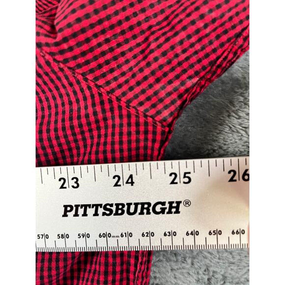Men’s Chaps XL Red Checkered 100% Cotton Long-Sleeve Shirt – Excellent Cond - Picture 7 of 9